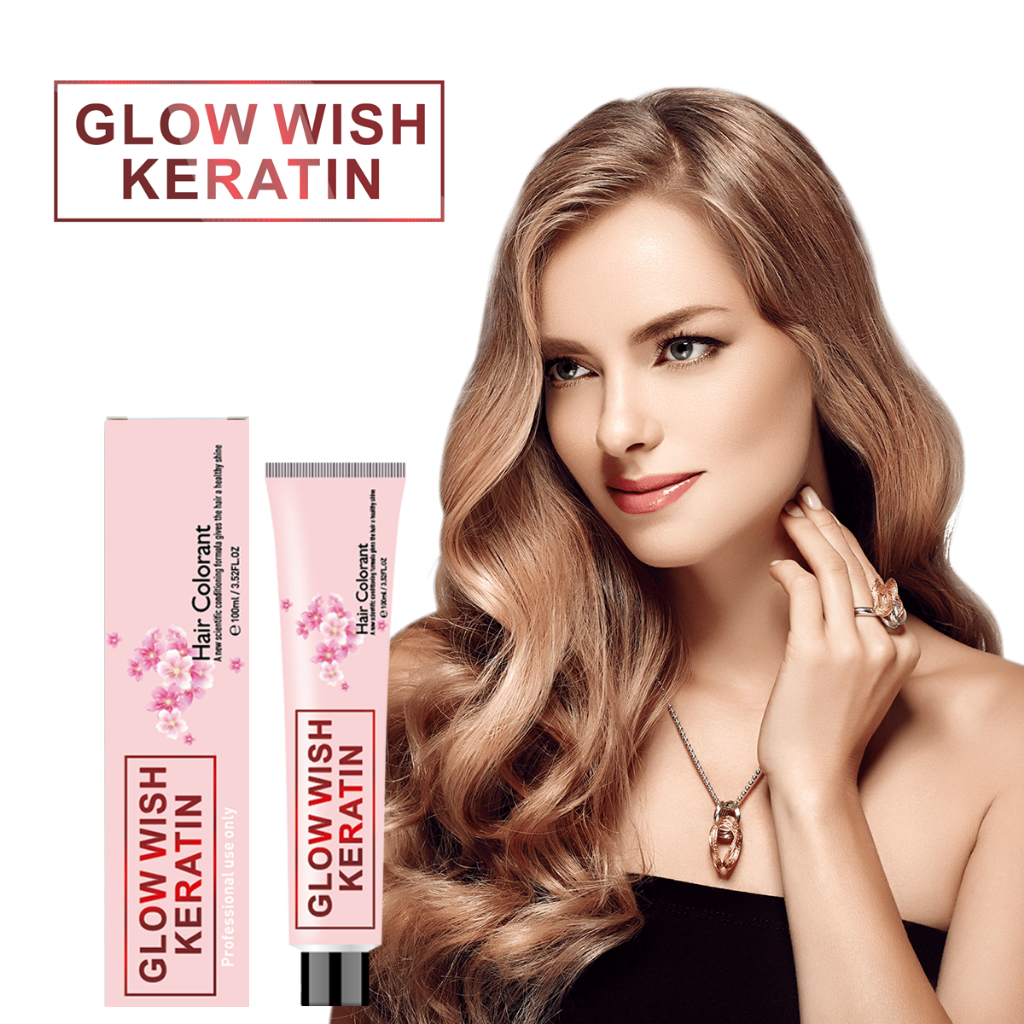 Glow Wish Keratin Hair Dye - Milk Tea Ash Brown