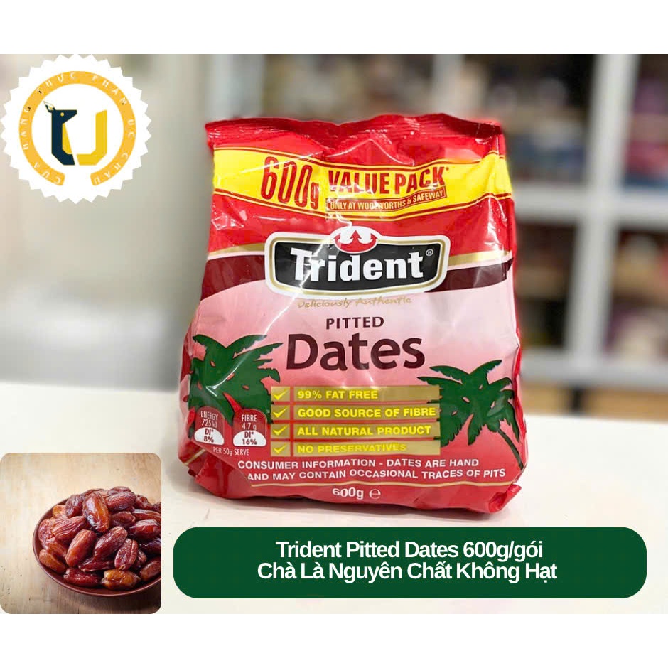 (HÀNG ÚC) Chà là nguyên chất KO HẠT TRIDENT Pitted DATES 99% Fat Free túi 600GR - SẢN PHẨM CỰC CHUẨN, ĐƯỢC YÊU THÍCH SĂN ĐÓN TRÊN THỊ TRƯỜNG HIỆN NAY, HÀNG DÙNG SIÊU THÍCH MỜI KHÁCH YÊU TRẢI NGHIỆM, SẢN PHẨM ĐƯỢC SHOP CHỌN LỌC KĨ LƯỠNG