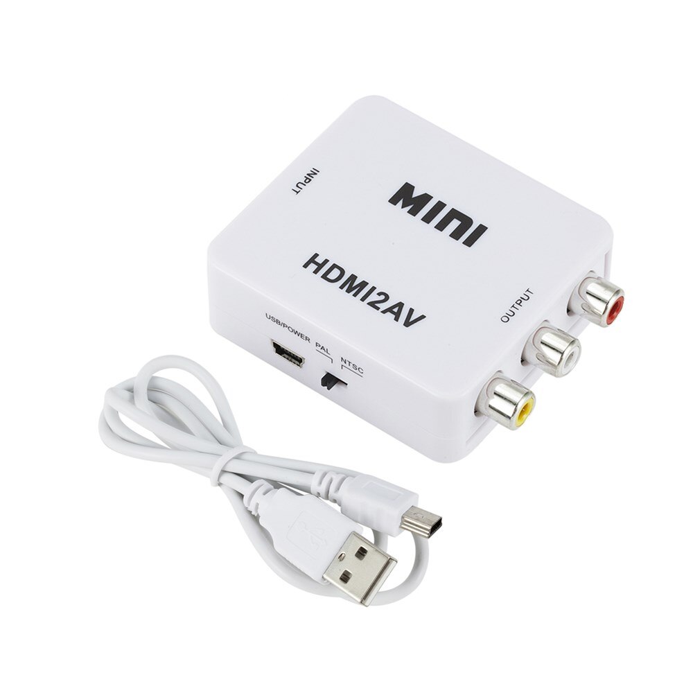 HDMI-Tương Thích Để AV Scaler HDMI2AV Hỗ Trợ NTSC PAL Adapter Xe HD Hộp chuyển đổi video RCA AV/CVBS L/R Video 1080P