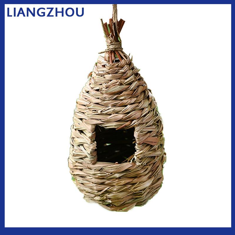 LIANGZHOU Chim làm tổ ngoài trời dệt tay trang trí chim Nhà chim lồng nơi trú ẩn dệt treo Vẹt làm tổ sáng tạo làm bằng tay lồng chim - 3