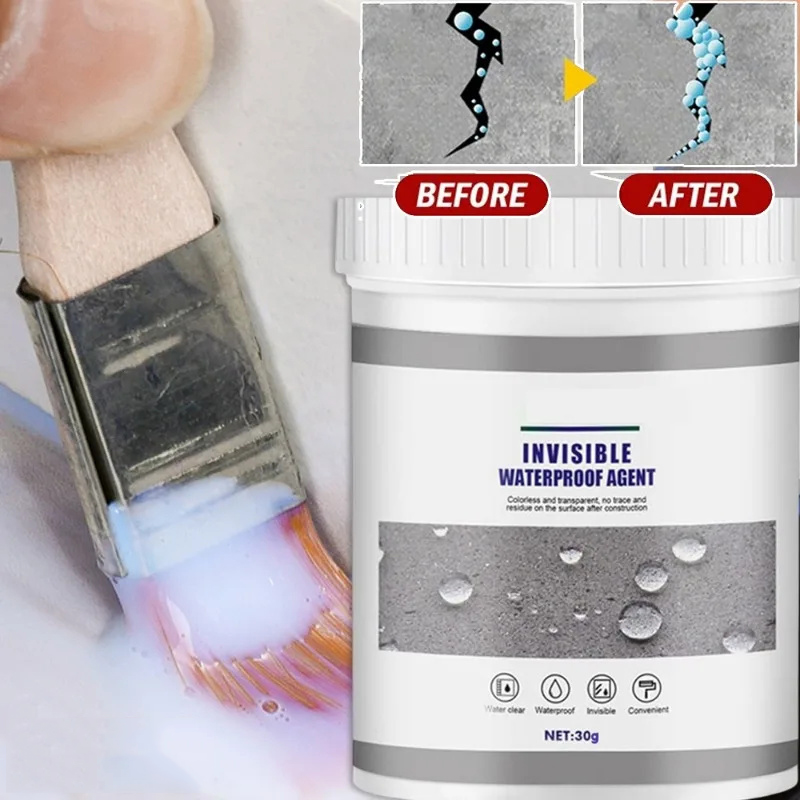 Dizoey 30G lớp phủ chống thấm Sealant Đại Lý Trong Suốt Vô Hình Dán Keo Với Bàn Chải Dính Sửa Chữa Nhà Phòng Tắm dụng cụ sửa chữa
