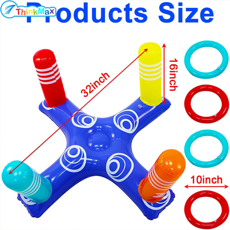 Inflatable Pool Ring Toss Games Kit With Rings Multiplayer Pool Throwing