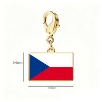Skyrim Country Flag Lobster Clasp Charms Pendant Bracelet Stainless Steel Italy France Brazil Spain Flags Jewelry Travel Souvenir Gift