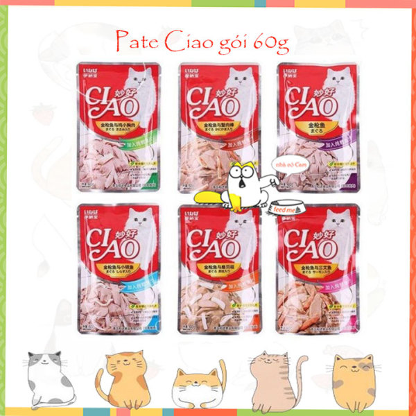 Pate Ciao cho mèo gói 60g thơm ngon, bổ dưỡng
