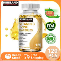 KIRKLAND Vitamin C 1000mg với Kẽm 20mg Viên nang thúc đẩy tổng hợp Collagen Tăng cường khả năng miễn dịch của con người
