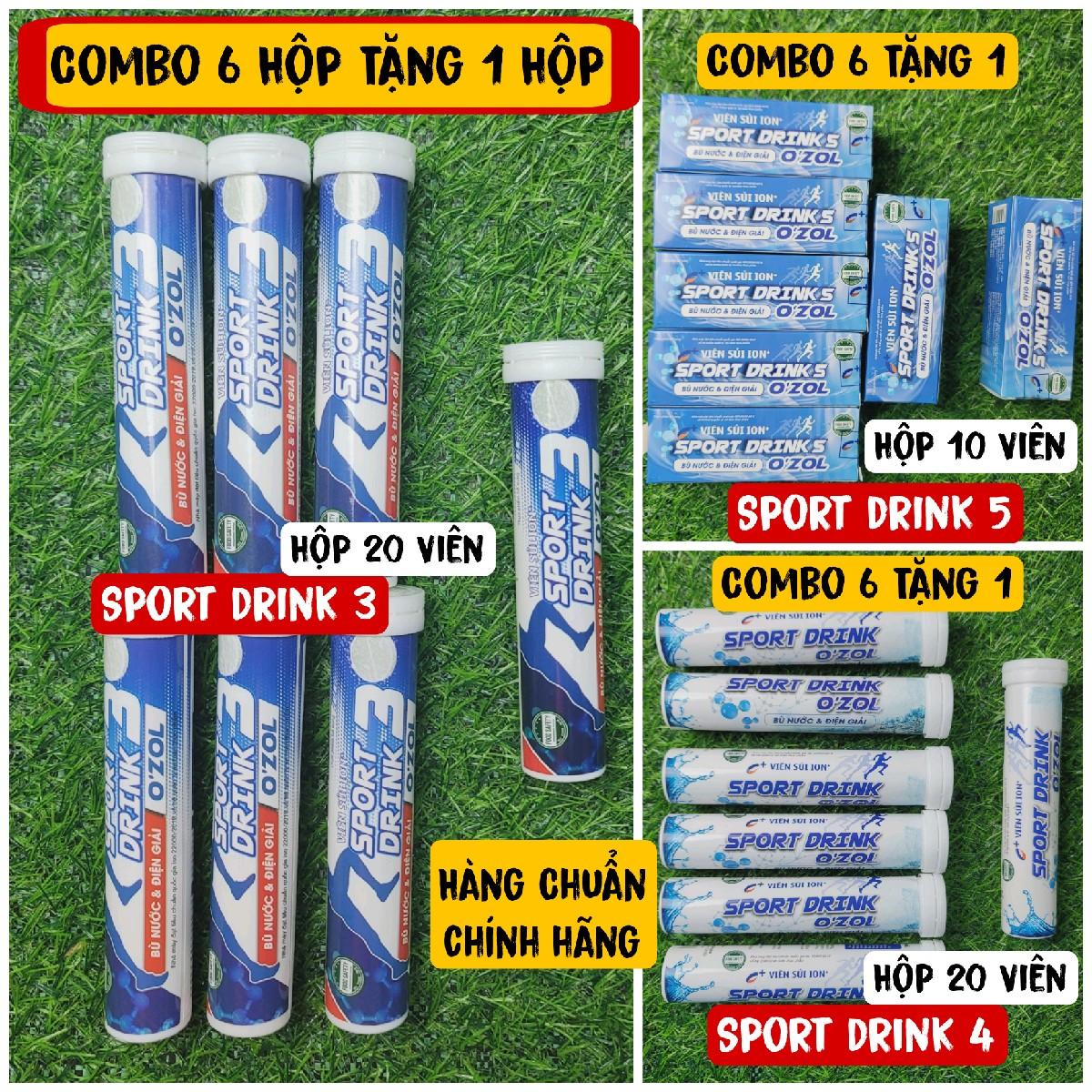 [Combo 6 tặng 1 hộp] VIÊN SỦI THỂ THAO SPORT DRINK (Combo 6 Hộp Tặng 1 Hộp) BÙ NƯỚC VÀ ĐIỆN GIẢI, 20 VIÊN/HỘP