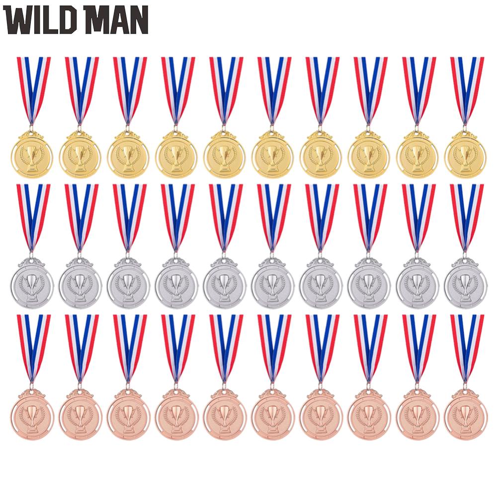 30pcs 2inch Gold Silver Bronze Award Medal with Neck Ribbon Gold Silver Bronze Prize Winner Award for Competitions Party ราคา 1,897 บาท*ส่งฟรี