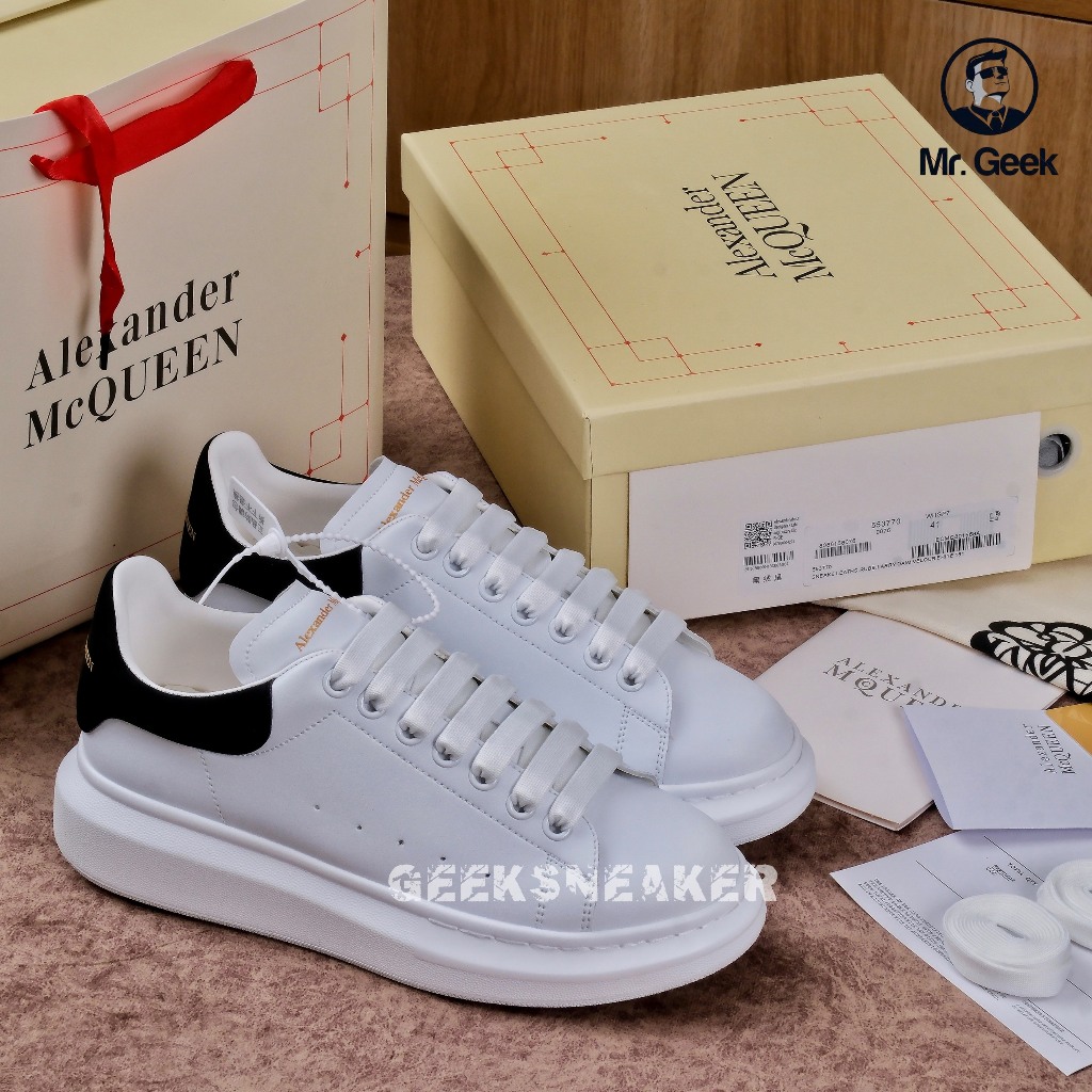 Giày sneaker cổ thấp mcqueen gót nỉ , nhung , da 🔥 phiên bản cao cấp