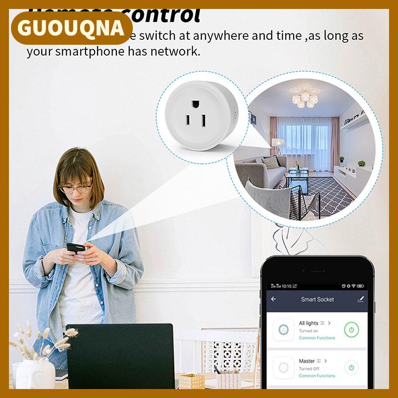 GUOUQNA ปลั๊ก10A ไวไฟอัจฉริยะปลั๊กเสียบพร้อมฟังก์ชันตรวจสอบเวลาใช้งานร่วมกับ Alexa Google Home ราคา 171 บาท*ส่งฟรี