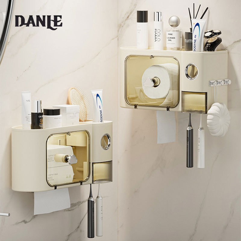 Toilet tissue box Household bathroom face towel storage box punch-free wall-mounted paper dispenser plastic ราคา 511 บาท*ส่งฟรี