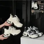 QiaoYiLuo Giày Chunky Thoáng Khí Thời Trang Độn Cao Cho Nữ Giày Thể Thao Dễ Phối Mẫu Mới Mùa Xuân