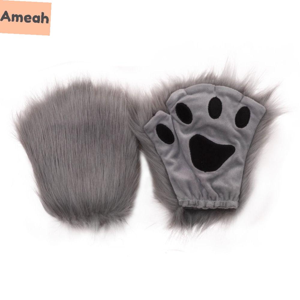 AMEAH Polyester Găng tay Halloween Nửa ngón tay Móng vuốt sói Găng tay chân gấu Phụ kiện hóa trang Halloween Trang Phục Cosplay Găng tay chân mèo Nam/Nữ