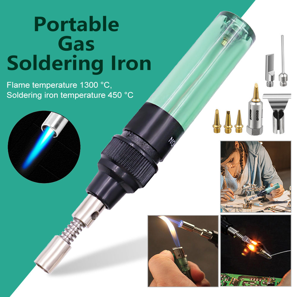VA-100 Portable Butane Soldering Iron – 1300°C Flame, 450°C Solder Tip, Adjustable, Pocket-Sized For Electronics & Jewelry