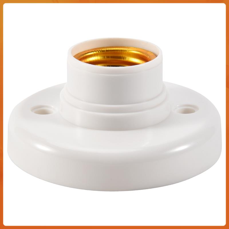 [Einjugle]E27 Round Plastic Base Screw Light Bulb Lamp Socket Holder White