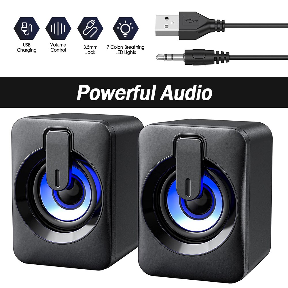 Mini Computer Speaker USB Wired Speakers 3D Stereo Sound