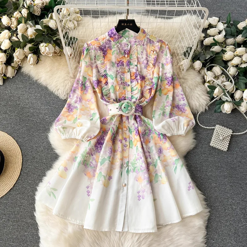 COD COD dự định Thiết kế phần hè cho kỳ nghỉ trang phục nữ hầu  chụp một hàng chúng in hoa tay kết thúc 6267