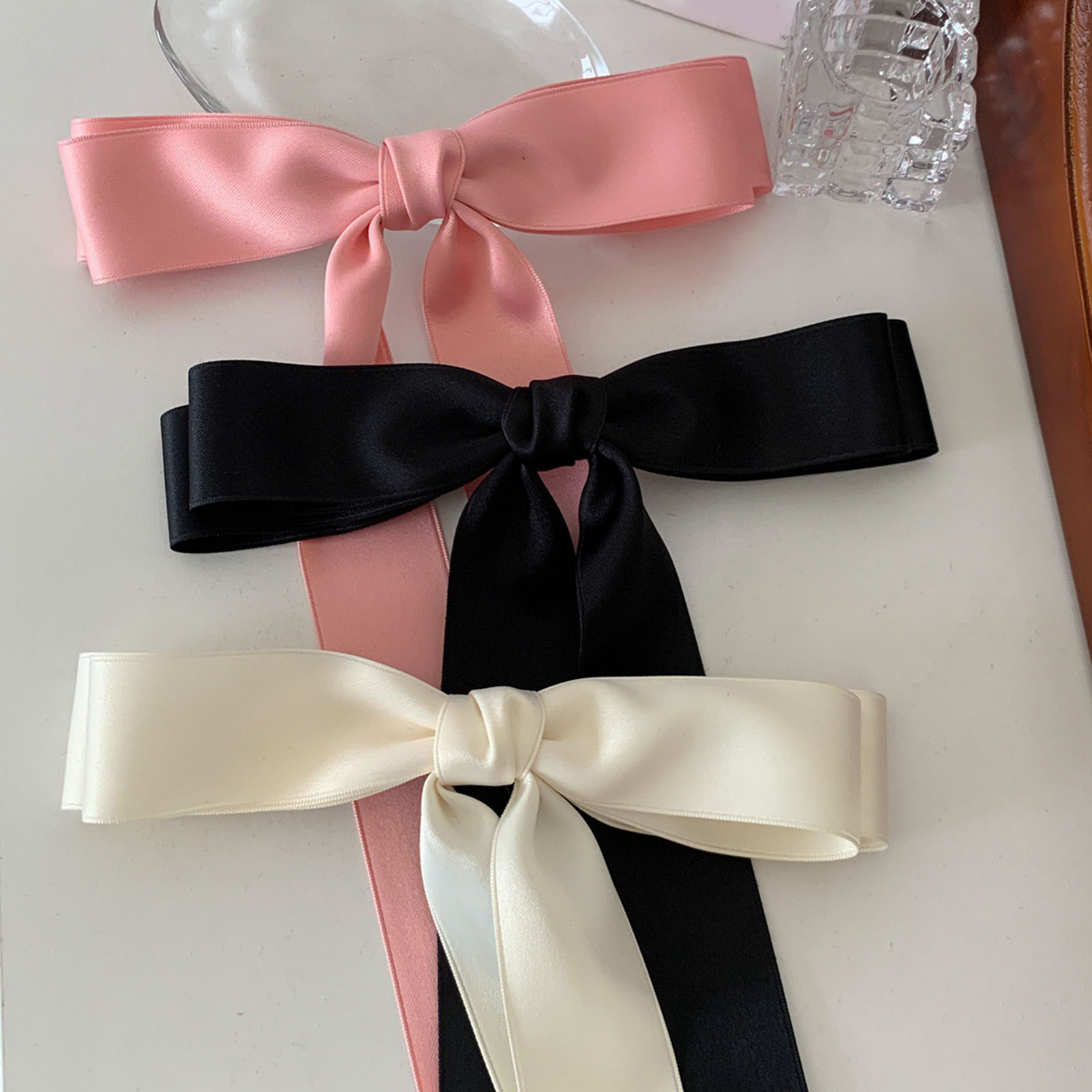 Yitu vải satin mềm mại dây buộc tóc Bền Dây Buộc Tóc Thanh Lịch Satin dây buộc tóc nơ ruy băng buộc tóc đuôi ngựa Phụ kiện tóc kẹp tóc Cho Phụ Nữ Lớn Mượt Bow Dây Buộc Tóc Cho Kiểu Tóc