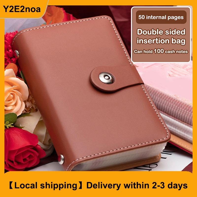 【Local shipping】 Save Money 100 Envelopes Money Saving Challeng Large Capacity PU Mini Binder Savings Challenge Book