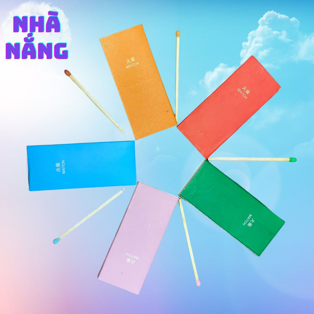 Diêm dài đốt nến thơm nhiều màu sắc