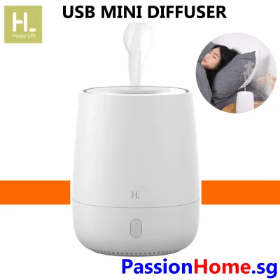 HL Mini USB Aroma Diffuser / Humidifier / Mist - Portable USB Humidifier Air Aromatherapy with Night Light Quiet Aroma Mist Maker with Nightlight for Car Home Office Yoga 120ml - PassionHome.sg Passion Home