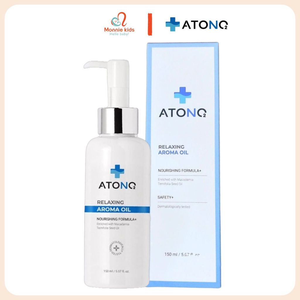 Dầu massage hữu cơ ATONO2 Relaxing Aroma Oil cho bé 150ml, dung dịch cấp ẩm da mềm mại - Monnie Kids