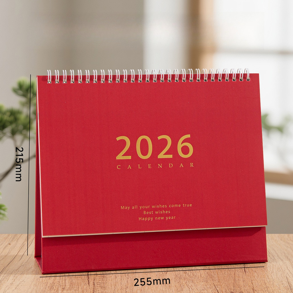 ปฏิทินตั้งโต๊ะ 2026 มินิมอล ดีไซน์เรียบหรู ขนาดมาตรฐาน ใช้งานได้ทั้งปี เหมาะเป็นของขวัญ พร้อมส่ง