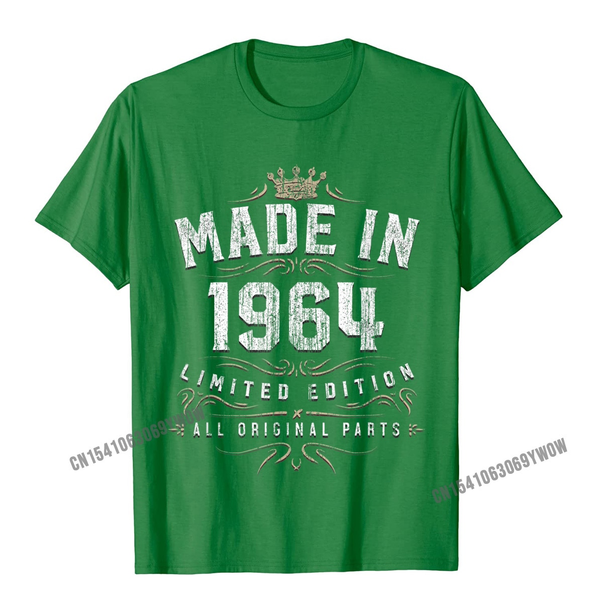 Camisa Family T Shirt for Men Cotton Fabric Father Day Tops Shirt Simple Style Tops & Tees Short Sleeve Prevalent Round Collar Made In 1964 Shirt Birthday 55 Limited Edition Image Gifts__994 green