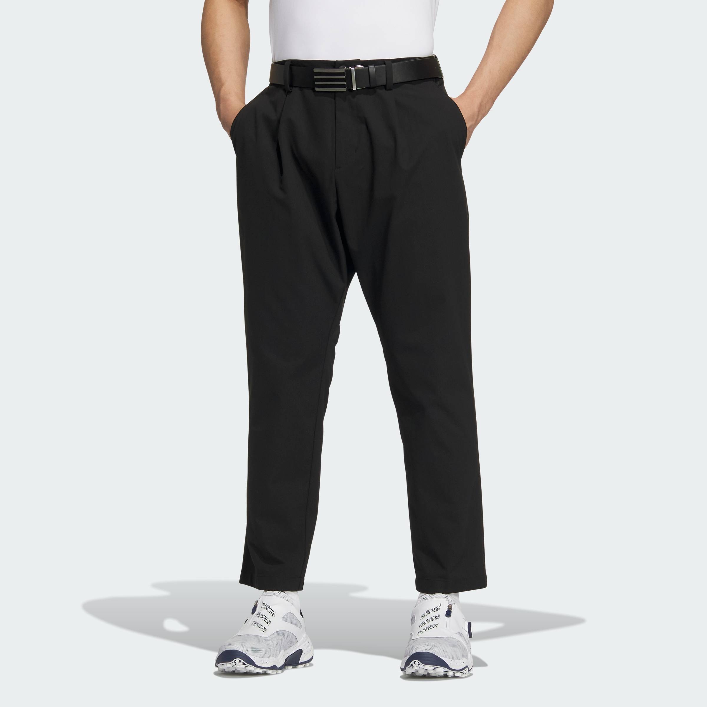 [28-30.5-MUA 3 GIẢM 15%+VOUCHER 20%] adidas Đánh gôn Quần Dài Đến Mắt Cá Kẻ Sọc Nhỏ Twistweave Nam Đen JG1342