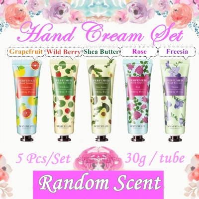 5 Pcs 【Random】Moisturizing Hand Cream - Perfumed Floral Scent Fruity Lotion Non Greasy Handcream Gift - Skincare Moisturizer