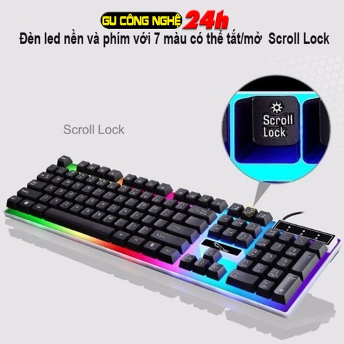 Bàn phím chuyên game g21b led 7 màu, bàn phím giả cơ bàn phím chơi game cao cấp