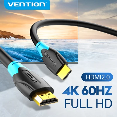 Vention HDMI Cable 4K 60Hz High Speed HDMI Male to Male 2.0 Cable HDMI Adapter with 3D for HD TV Projector Laptop PS3 PS4 PC Monitor Switch Adaptor HDMI to HDMI Extender long Cable 1m 1.5m 2m 3m 5m 8m 10m