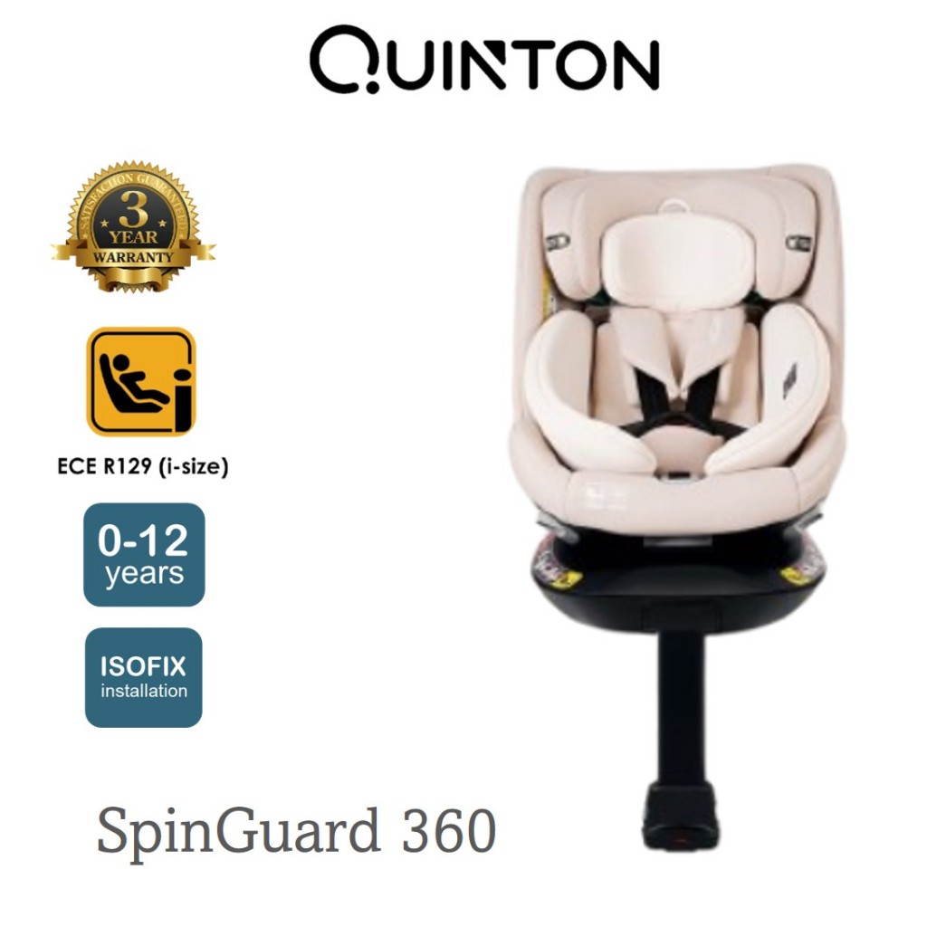 Quinton SpinGuard 360 Car Seat Baby (Newborn- 150cm) Kerusi Kereta Bayi Convertible Car Seat 360 Spin R129 I-size Isofix
