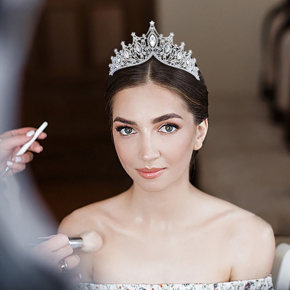 Scarpion sáng bóng vương miện Baroque kim loại vàng vương miện kim cương giả sang trọng Đồ trang trí tóc vương miện công chúa Headband