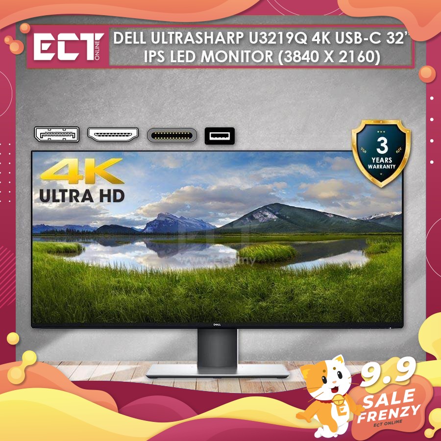 Dell U3219Q 32" Inch 4K USB-C UltraSharp IPS Monitor (3840x2160)