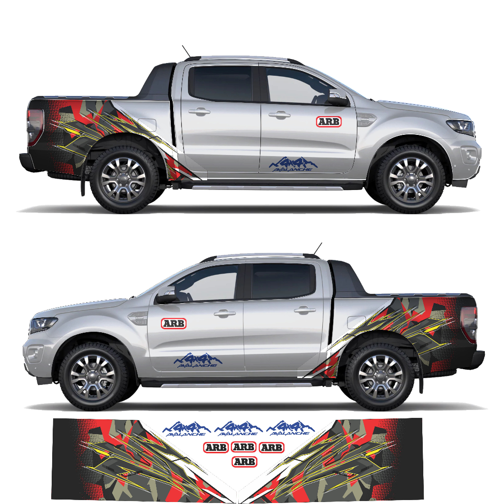 Tem wrap truck phù hợp các dòng xe Toyota Hilux Ford Ranger Colorado Tem dán sườn xe bán tải xe truc