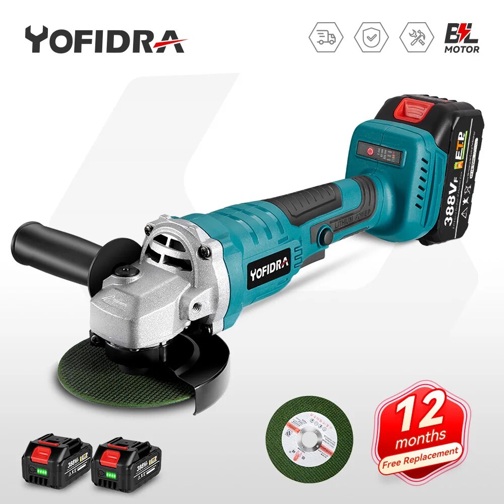 makita pin 4Inch Bộ máy nghiền 100Mm Không Chổi Than Máy xay góc 3 Bánh Răng Biến Hiệu Quả Không Dây Có Thể Sạc Lại dụng cụ nghề mộc Cho Makita 18V Pin