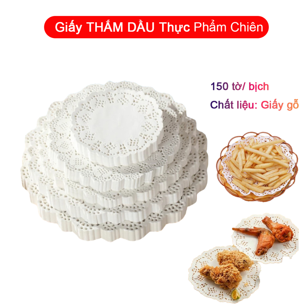Giấy lót bánh thấm dầu cao cấp hút siêu mạnh set 150 tờ