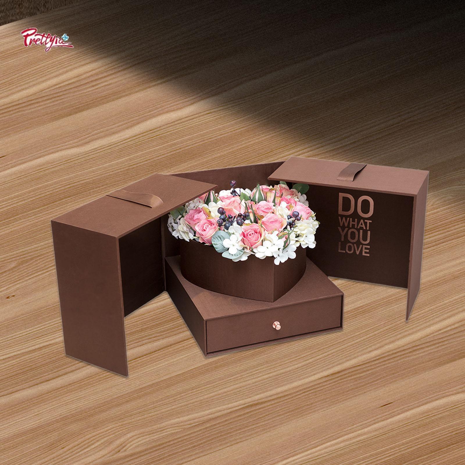 Prettyia Empty Flower Box Flower Soap Box Valentine's Day Gift Fashion Creative Fillable Souvenir Gift Box for Valentines Celebrations ราคา 453 บาท*ส่งฟรี