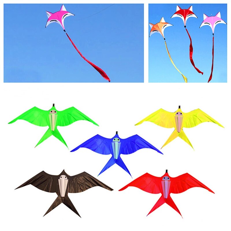 free shipping fox swallow nylon birds kites single line kite for children