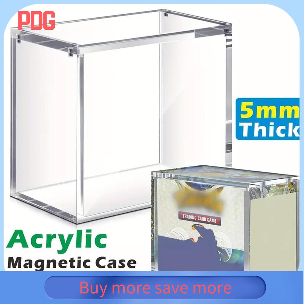 PDG Dày 5mm Hộp bảo vệ thẻ trò chơi Đóng từ tính Acrylic trong suốt Bảo vệ hộp Bền bỉ Dễ dàng nạp hàng từ trên xuống Lưu trữ thẻ trò chơi Cho Hộp tăng cường tiếng Anh Dành cho người sưu tầm