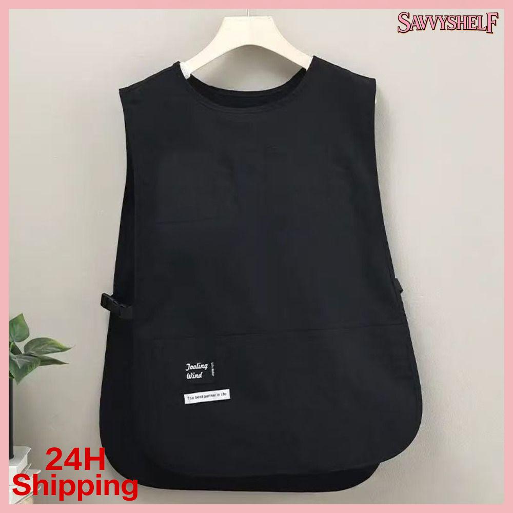 SAVVYSHELF Kiểu áo vest ni lông Tạp Dề Chống vết bẩn Thoáng khí Không thấm nước Đồng phục quán cà phê Nhật Bản Chống bẩn Tạp dề nhà bếp Bởi cooks Chef và servers