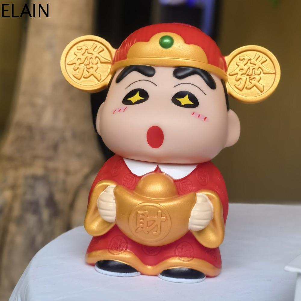 ELAIN Bể tiết kiệm Heo đất Shin-Chan bút chì màu Thần Tài Mô hình nhân vật Hộp đựng bút chì Shin cha