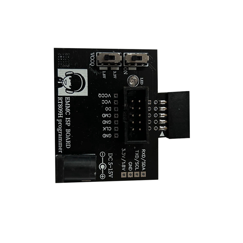 (PITV) 1Pcs EMMC ISP Board for RT809H Programmer EMMC Adapter DC 5-15V Fast Reading Writing Speed Smart Calculator Chip Black