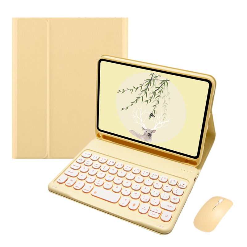 For Mini 6 iPad Mini6 8.5Inch Cute Round Bluetooth 7 Colors Backlit Keyboard Detachable Protective C