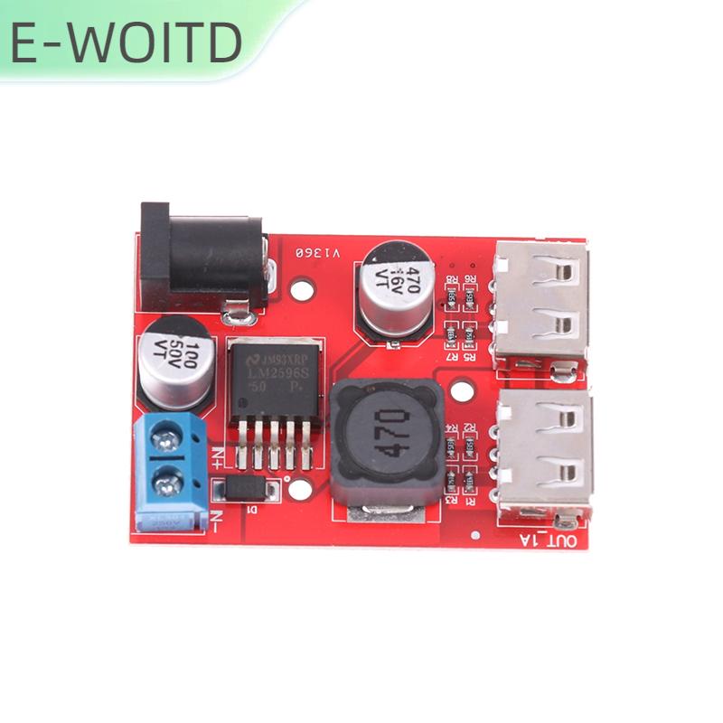 【E-WOITD】 ตัวแปลง DC 9V 12V 24V 36V เป็น5V 3A USB คู่ DC-DC step-Down ชาร์จรถยนต์พลังงานแสงอาทิตย์3A แรงดันไฟฟ้าควบคุม ราคา 28 บาท*ส่งฟรี