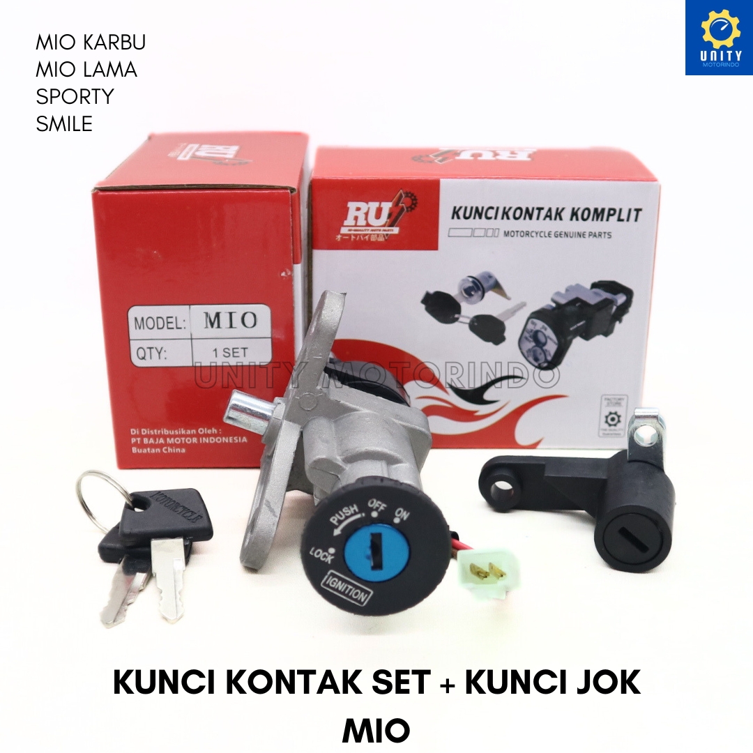 Contact Key Set Plus Rear Seat Key for Mio Karbu Smile Sporty Jupiter Mx Mio Lama 5Tl Harga 49,500 rupiah*Gratis Ongkir