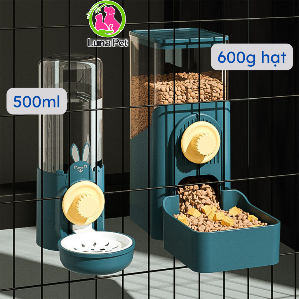 Bình nước gắn chuồng bình thức ăn treo lồng tự động Luna Pet BA14 đa năng