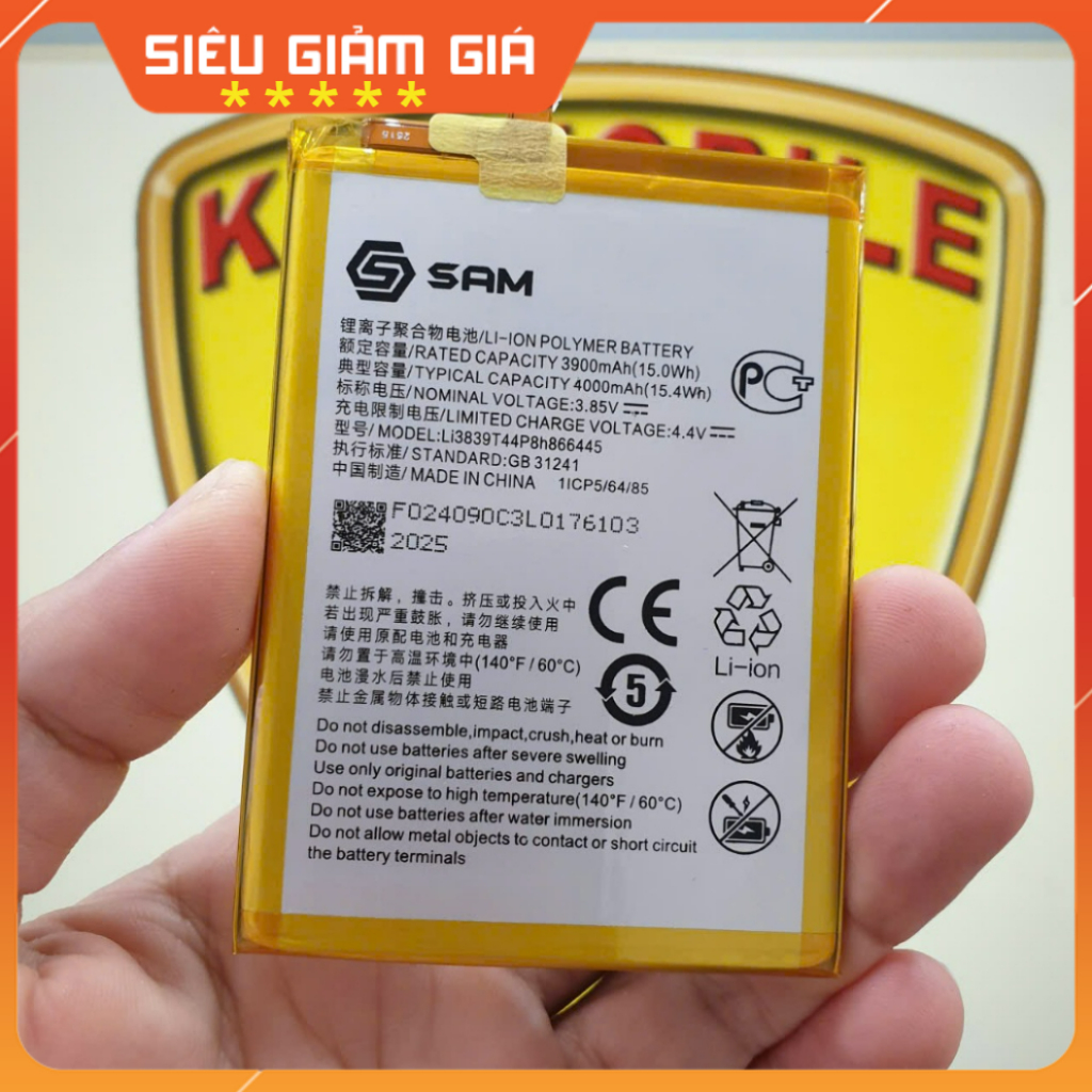 Pin ZTE Blade A71 2021 / Voyage 10 Li3839T44P8h866445, Loại ZIN (bảo hành 3 tháng) *test ok*