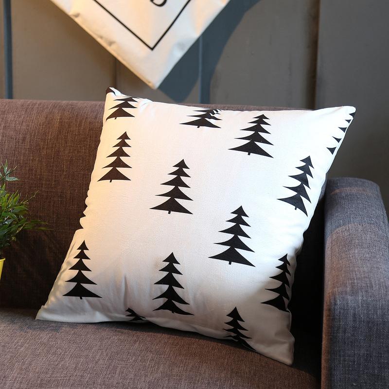 30x50cm 40x40cm 45x45cm Nordic Geometric Throw Pillow Covers Black White Houndstooth Chevron Triangle Tree Pattern Square & Lumbar Cushion Cases for Sofa Bedroom Minimalist Home Decor