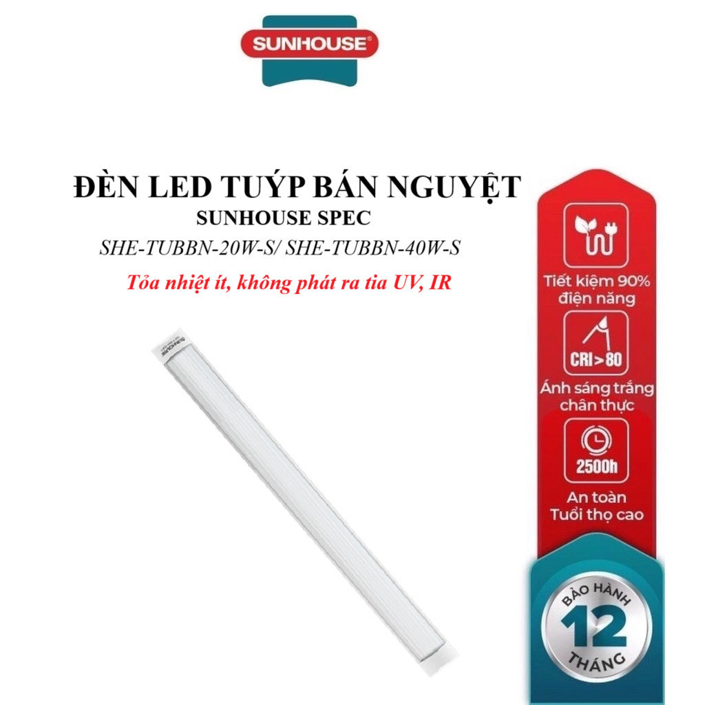 ĐÈN LED TUÝP BÁN NGUYỆT SUNHOUSE SPEC 20W SHE-TUBBN-20W-S/ 40W SHE-TUBBN-40W-S
